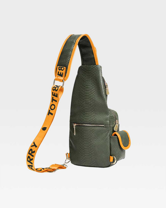 Apollo 1 Tear Drop Crossbody Bag in Olive & Yellow