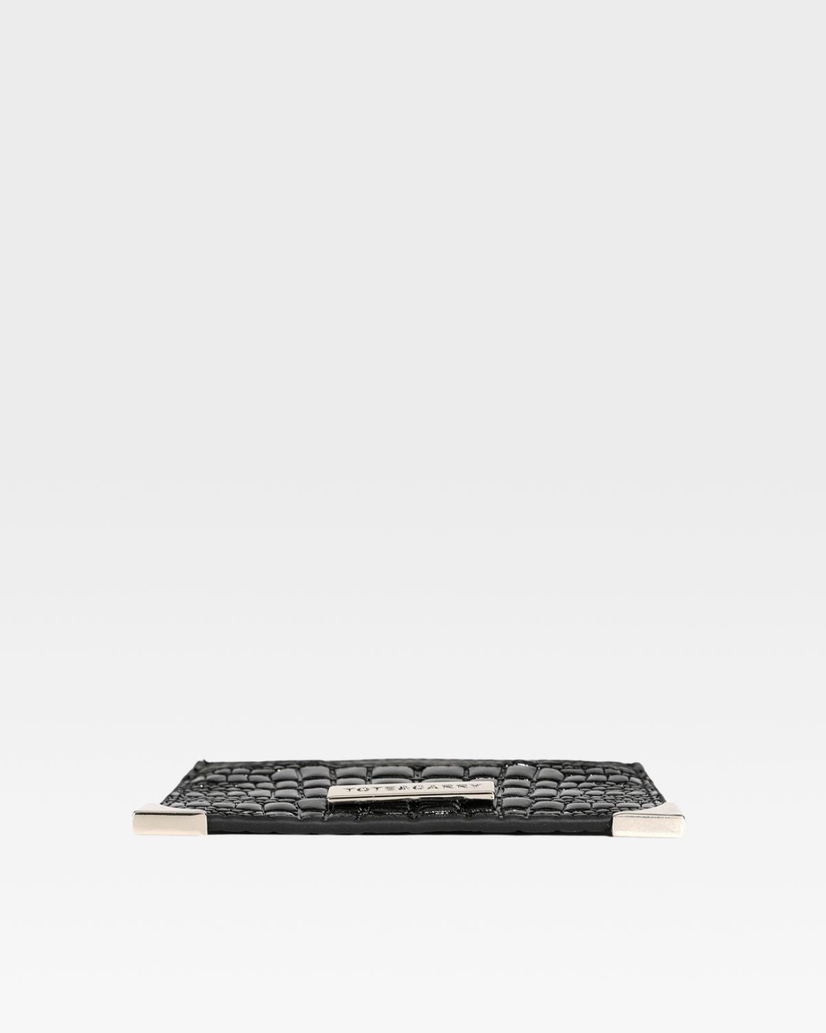 Croc Card Holder Wallet in Black